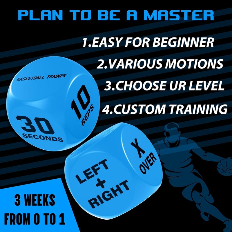 SETOXYX Basketball Dribble Skills Dice Set - Training Equipment - Basketball Gift for Boys.Dribble Skills Training for Beginner and Party Favors - Image 3